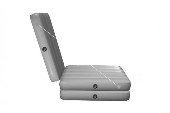 Double inflatable seat with back in the boat