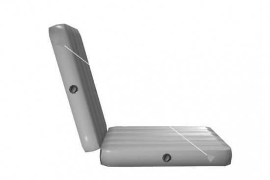 Inflatable seat with back in the boat Inflatable seat with back in the boat