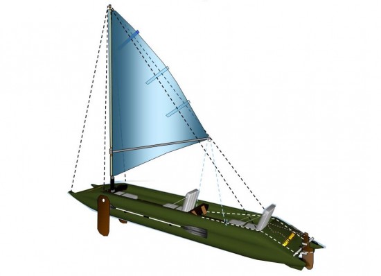 Sailing armament 4 m mast with a grotto, gikom, shverty Sailing armament 4 m mast with a grotto, gikom, shverty
